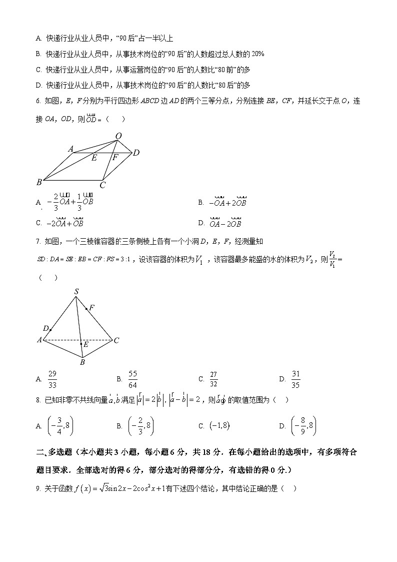 四川省内江市第六中学2024-2025学年高二上学期入学考试数学试题（原卷版）第2页
