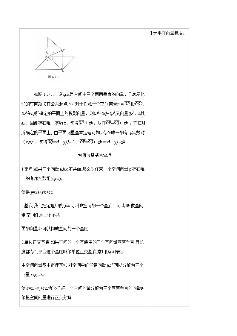 【新教材精创】1.2 空间向量基本定理（教学设计）-人教A版高中数学选择性必修第一册第3页