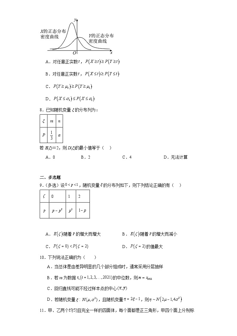 第七章随机变量及其分布检测练习  高中数学人教A版（2019）选择性必修第三册02