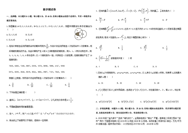 河北省石家庄市灵寿中学 高中数学综合卷二第1页