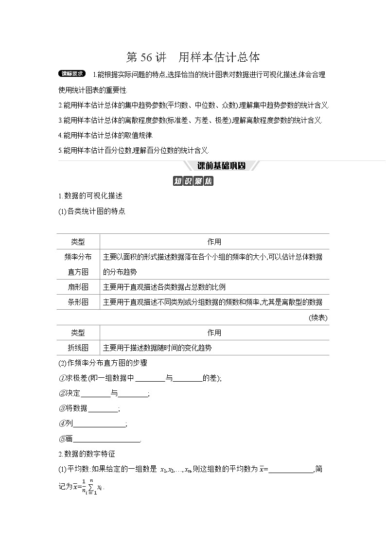 02 第56讲　用样本估计总体 【正文】听课 高考数学二轮复习练习第1页