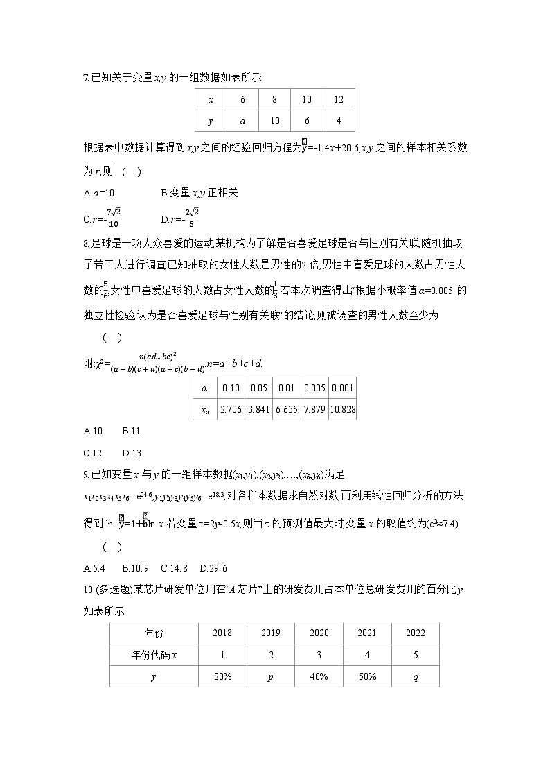 03 第57讲　成对数据的统计分析 【正文】作业 高考数学二轮复习练习第3页