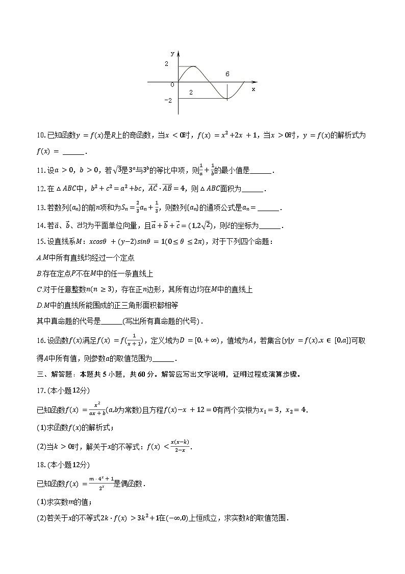 2024-2025学年上海市浦东新区建平中学高二（上）开学数学试卷（含答案）第2页