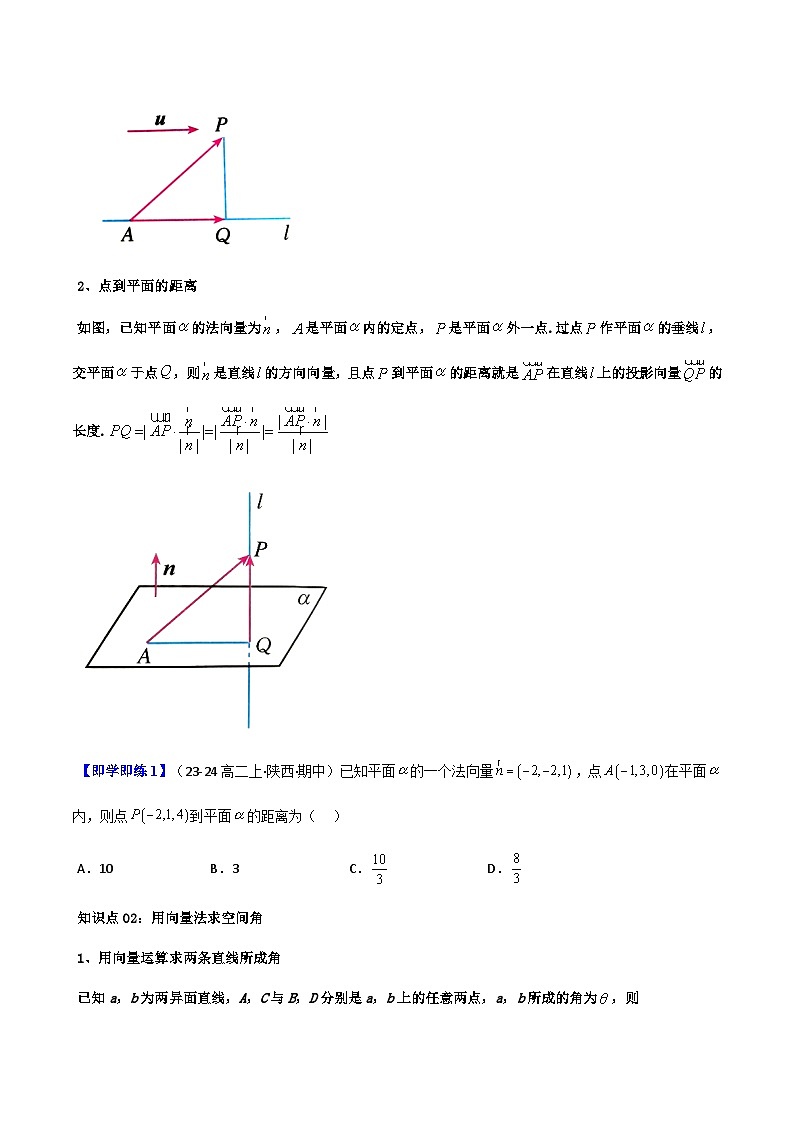 (人教A版选择性必修一册)高中数学精品讲义第1章第06讲1.4.2用空间向量研究距离、夹角问题(学生版+解析)第3页