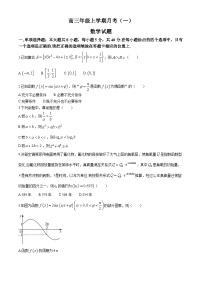 河南省部分名校2024-2025学年高三上学期月考（一）数学试题