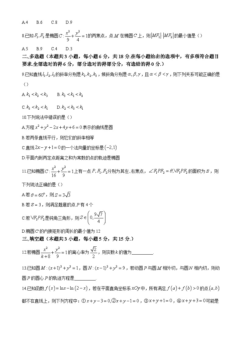 河南省南阳市六校2024-2025学年高二上学期第一次联考（10月）数学试题第2页