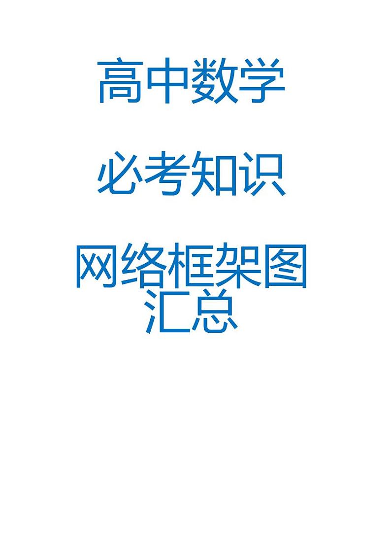 高中数学：必考知识网络框架图汇总（学案）第1页