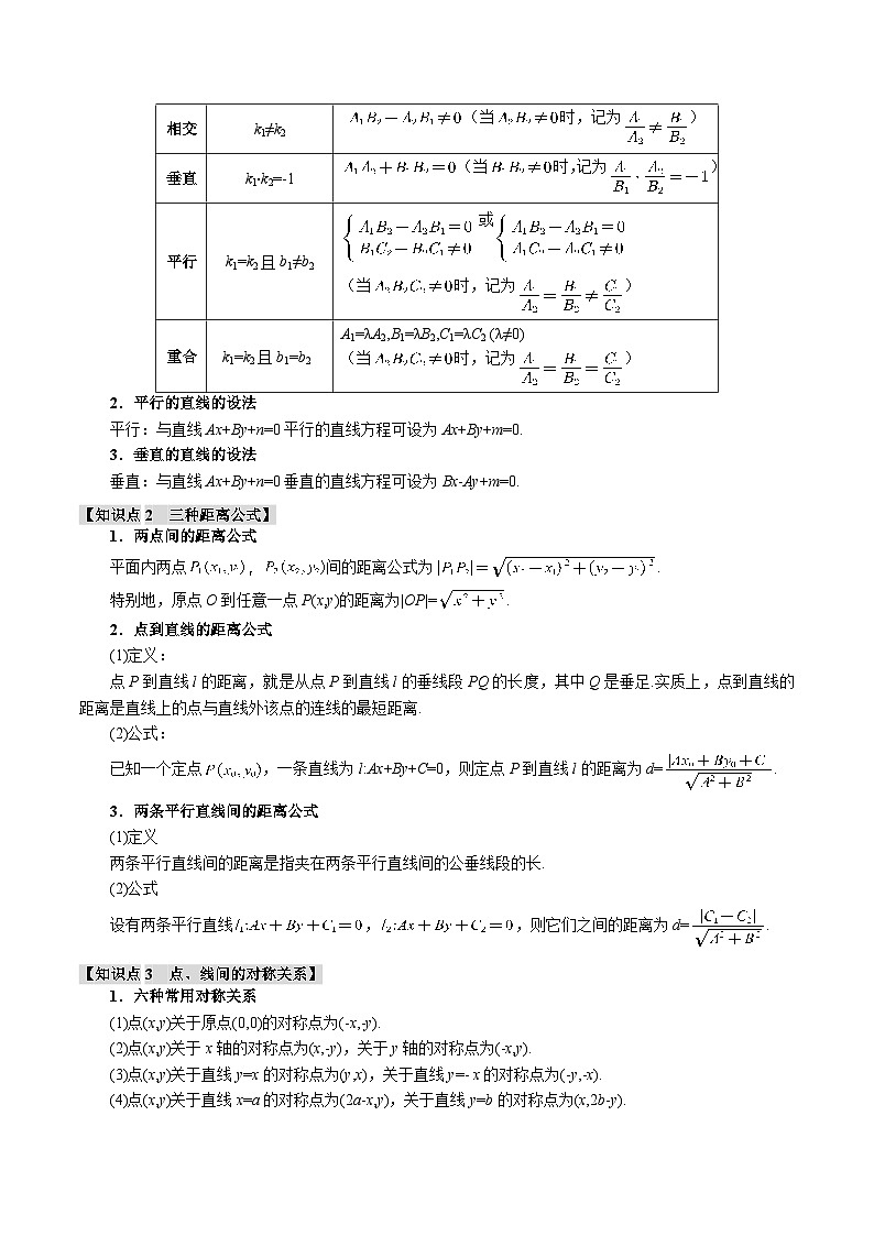 专题8.2 两条直线的位置关系（举一反三）（新高考专用）（教师版） 2025年高考数学一轮复习专练（新高考专用）第2页