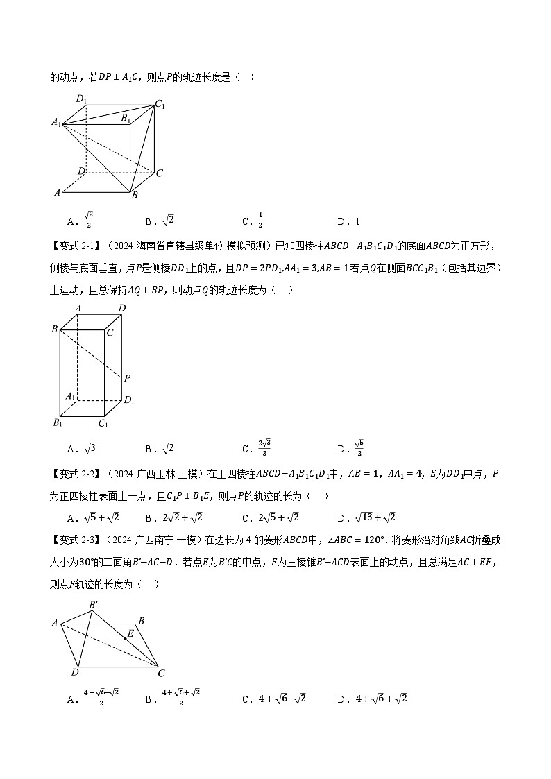 重难点20 立体几何中的动态、轨迹问题（举一反三）（新高考专用）（学生版） 2025年高考数学一轮复习专练（新高考专用）第3页