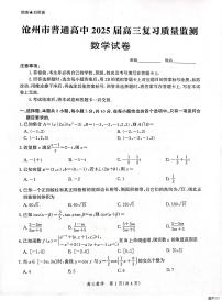 河北省沧州市2024-2025学年高三上学期10月复习质量监测数学