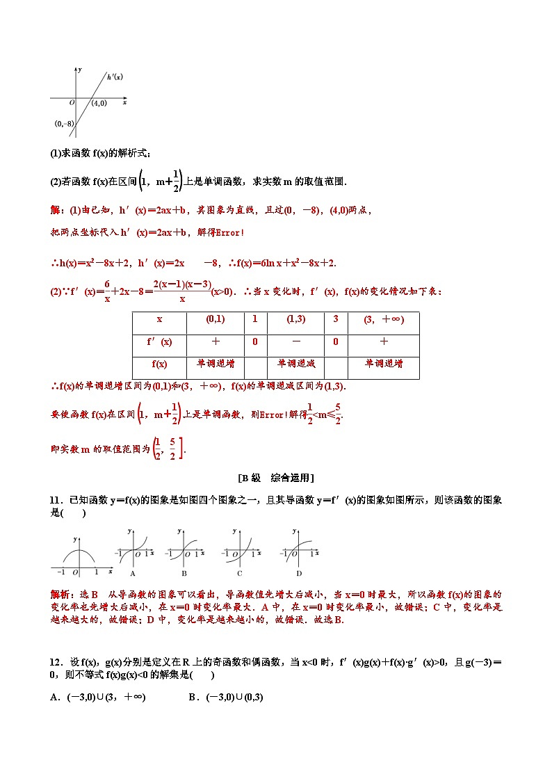 人教A版高中数学选择性必修第二册分层练习5.3 《导数在研究函数中的应用》（教师版）第3页