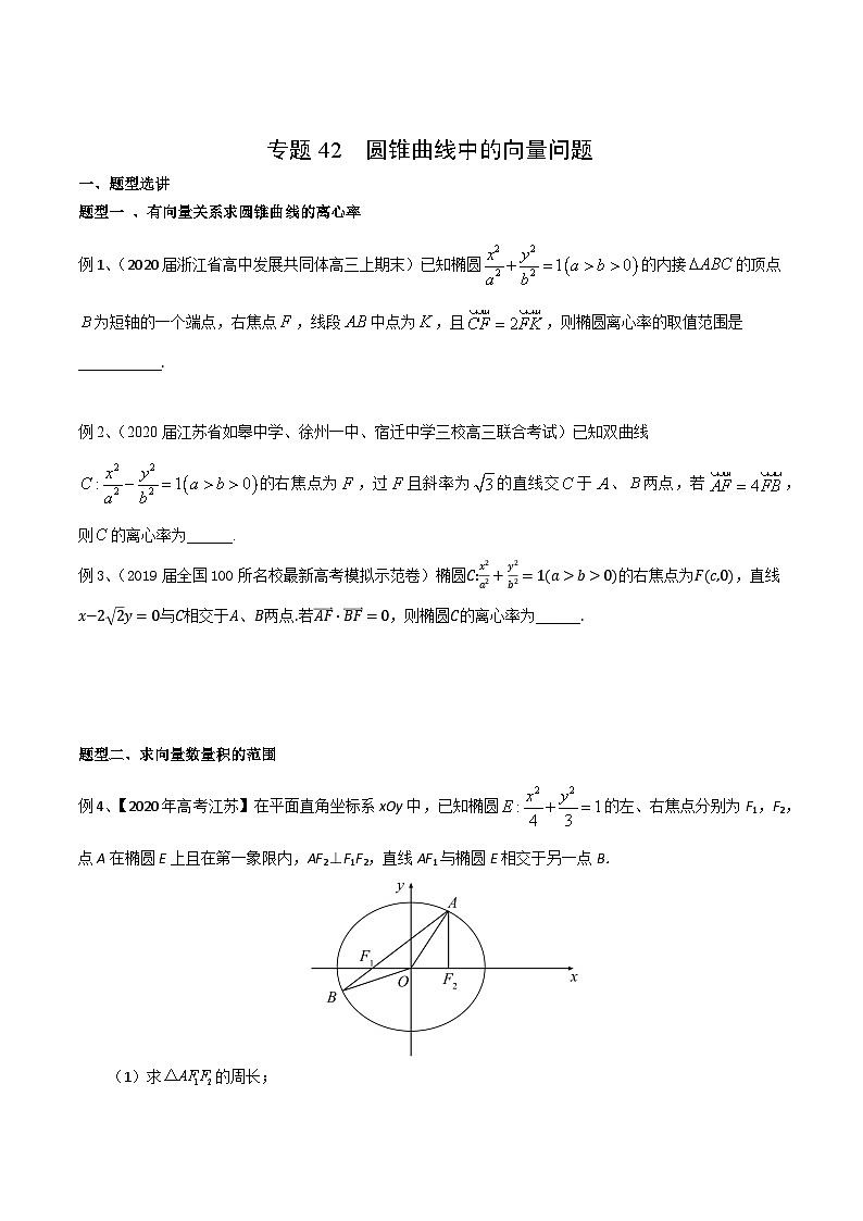新高考数学专题复习专题42圆锥曲线中的向量问题专题练习(学生版+解析)第1页