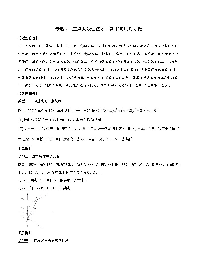 高考数学压轴题讲义专题3.7三点共线证法多，斜率向量均可做专题练习(原卷版+解析)01