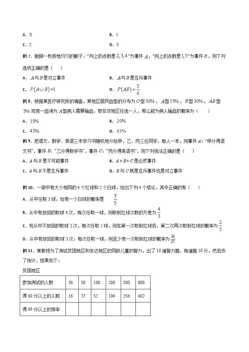 新高考数学概率统计分章节特训专题07随机事件的概率专题练习(原卷版+解析)第2页
