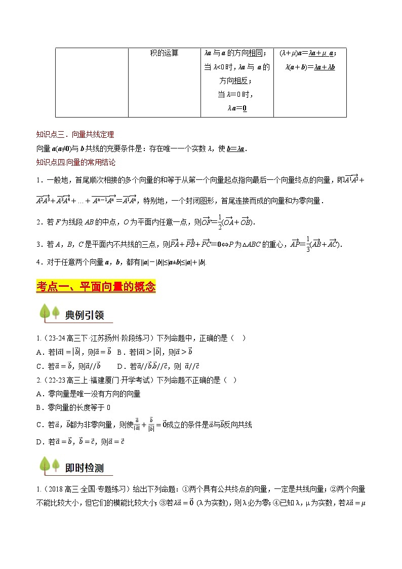 第20讲 平面向量的概念及线性运算（学生版） 备战2025年高考数学一轮复习考点帮（天津专用）第3页