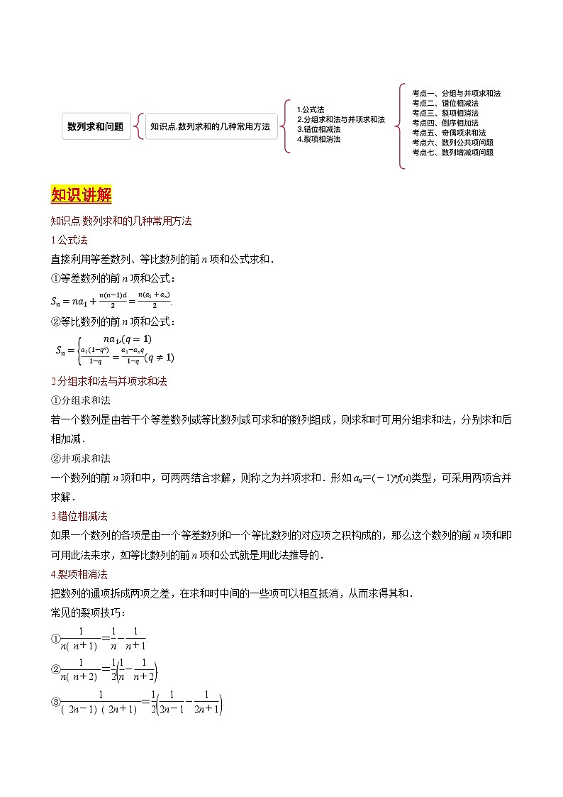 第27讲 数列求和问题（含答案） 备战2025年高考数学一轮复习考点帮（天津专用）学案02