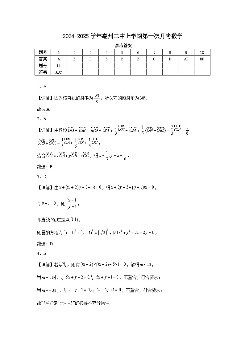 高二月考答案第1页