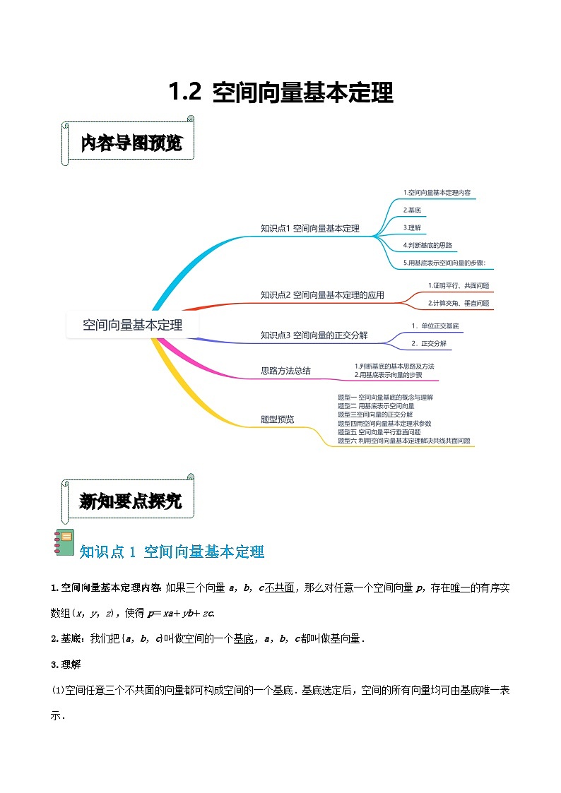 1.2空间向量基本定理第1页