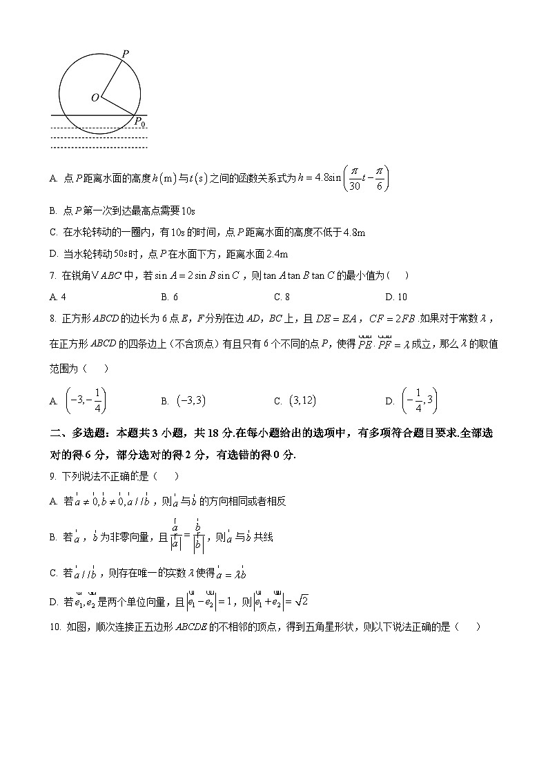 重庆市外国语学校2023-2024学年高一下学期3月月考数学试题（Word版附解析）02