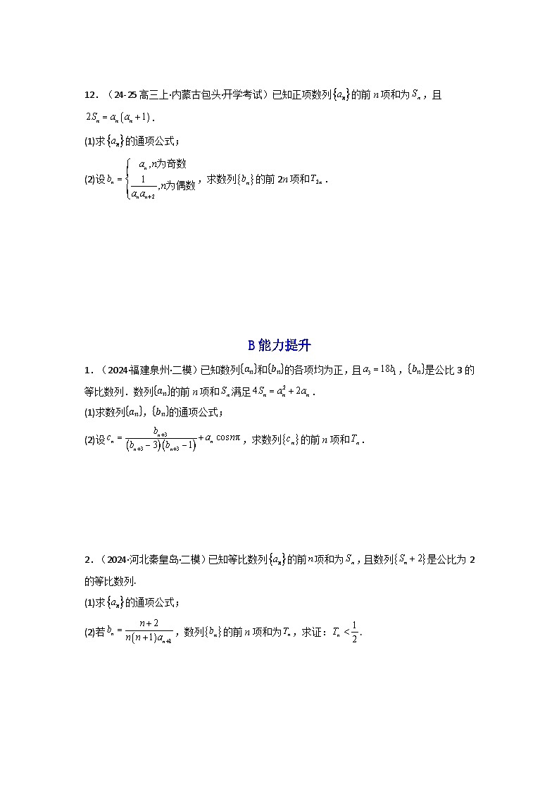 2024-2025学年高考数学一轮复习讲义(新高考)第04讲数列求和(含新定义解答题)(分层精练)(学生版+解析)第2页