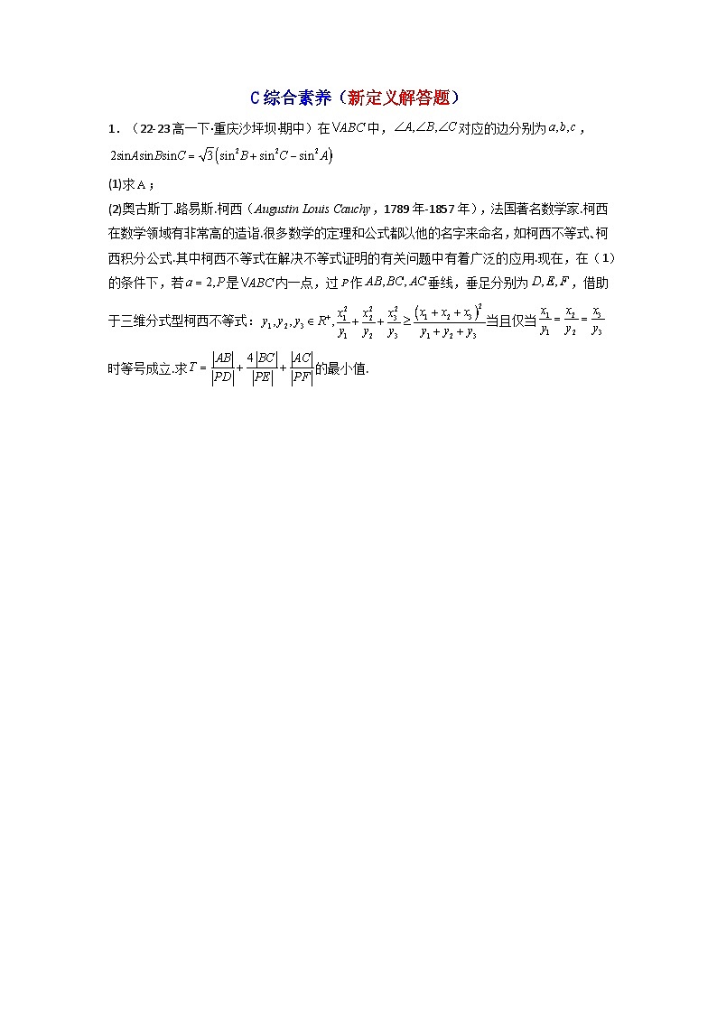 2024-2025学年高考数学一轮复习讲义(新高考)第04讲正弦定理和余弦定理(含新定义解答题)(分层精练)(学生版+解析)第3页
