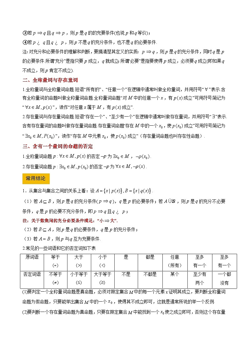 专题02 常用逻辑用语（3大压轴考法）解析版第2页