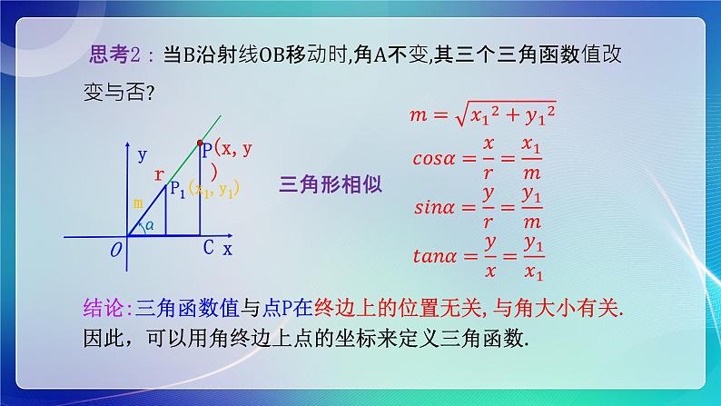 人教B版（2019）高中数学必修第三册7.2.1 三角函数的定义 课件第5页