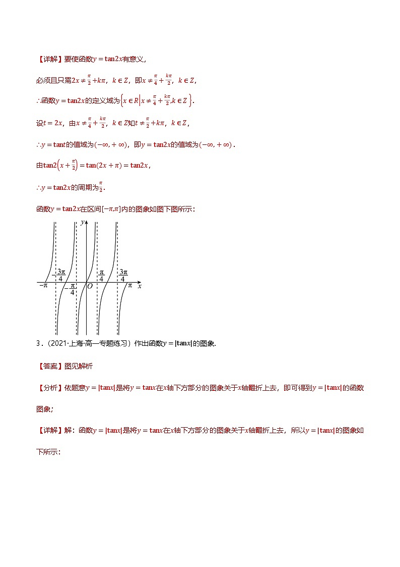 人教B版（2019）高中数学必修第三册 7.3.4正切函数的性质与图像 分层练习（解析卷）第2页