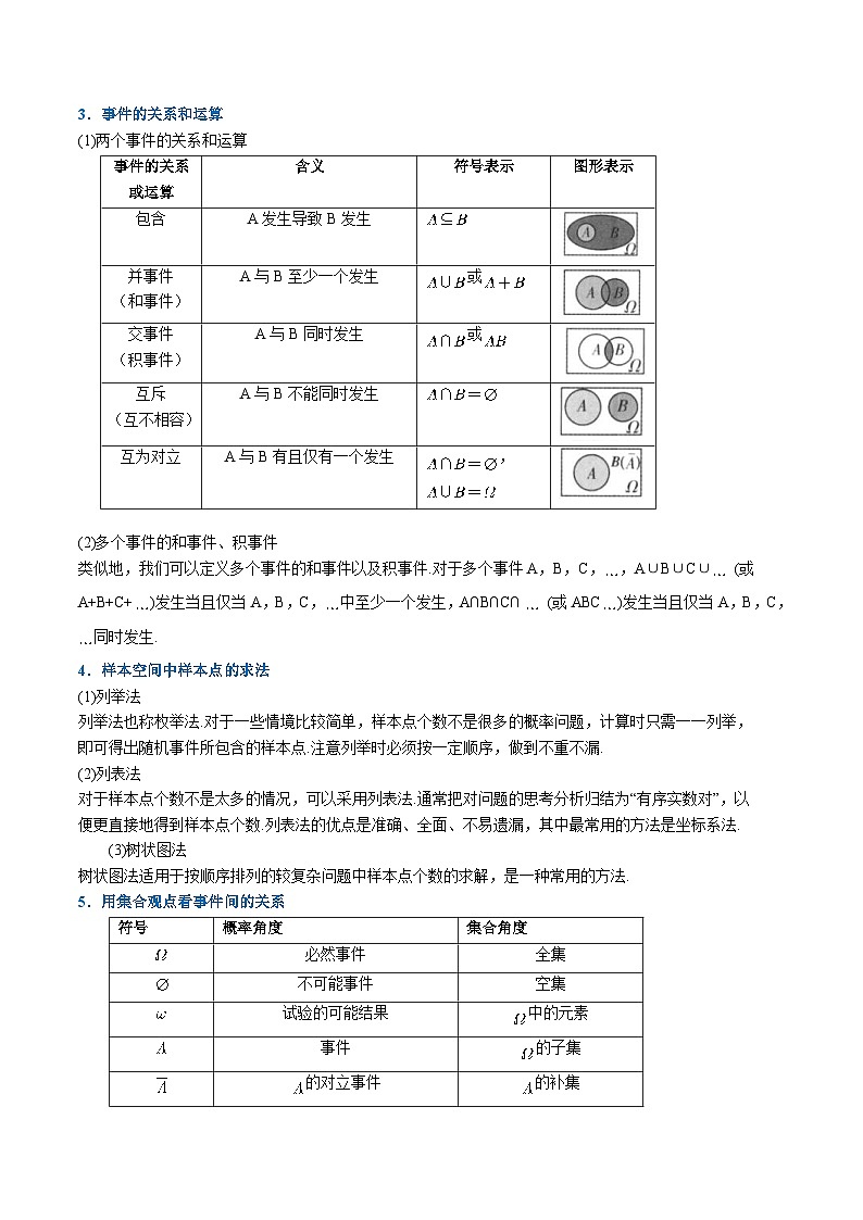 人教A版高中数学（必修第二册）重难点题型讲练测 10.1 随机事件与概率（2份，原卷版+教师版）02