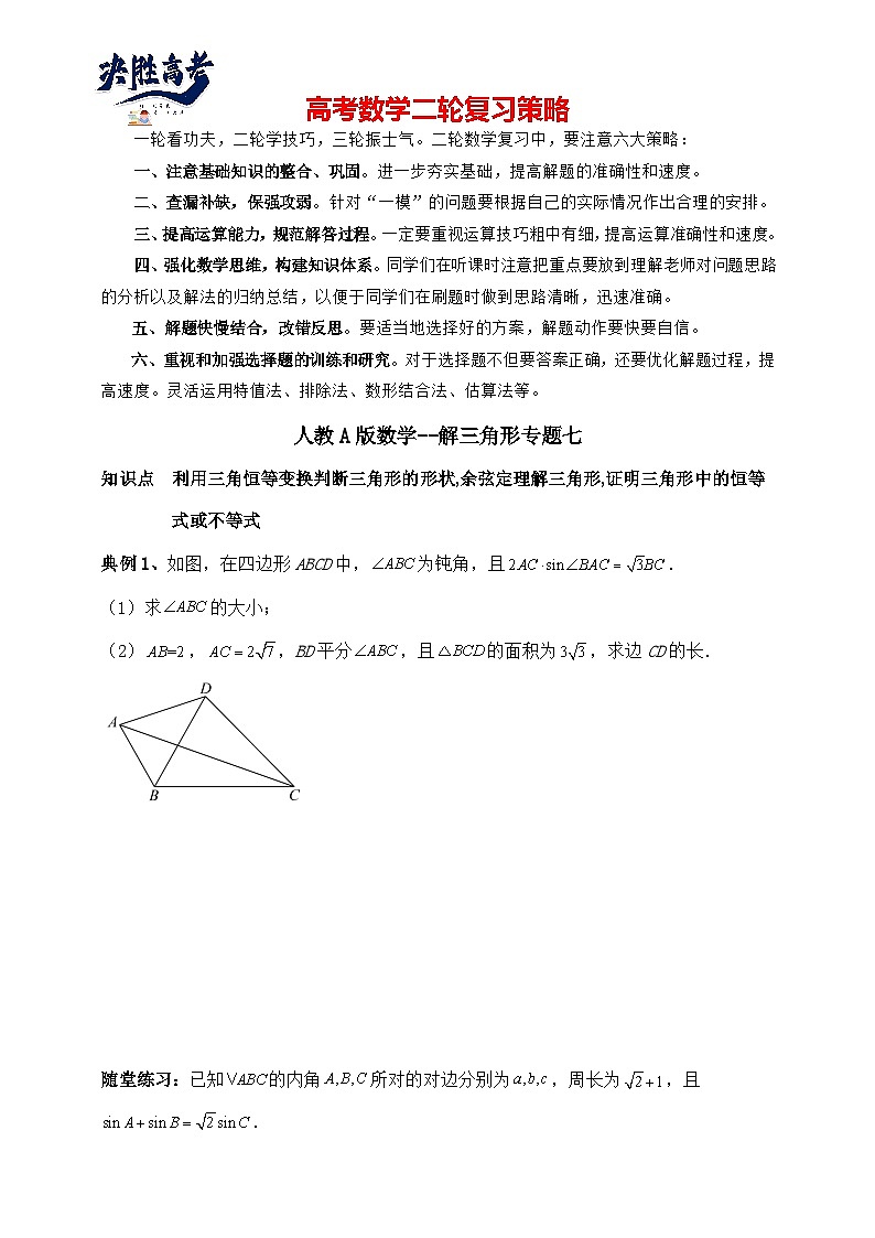 2025高考数学总复习专项复习（讲义）--解三角形专题七（含解析）第1页