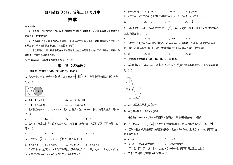 湖南省衡阳市衡阳县第四中学2024-2025学年高三上学期10月月考数学试题第1页