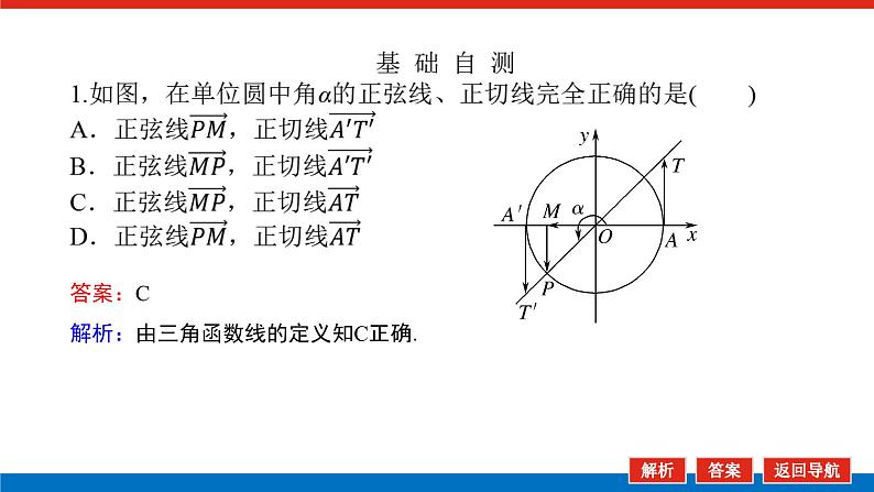 人教B版高中数学必修第三册7.2.2 单位圆与三角函数线【课件】07