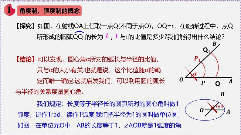新人教版高中数学必修第一册5.1.2弧度制（课件）第3页
