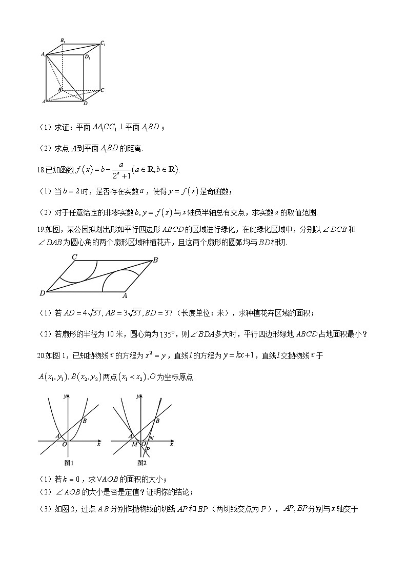 上海市上海师范大学附属中学闵行分校2024-2025学年高三上学期第三次半月考数学试题第3页