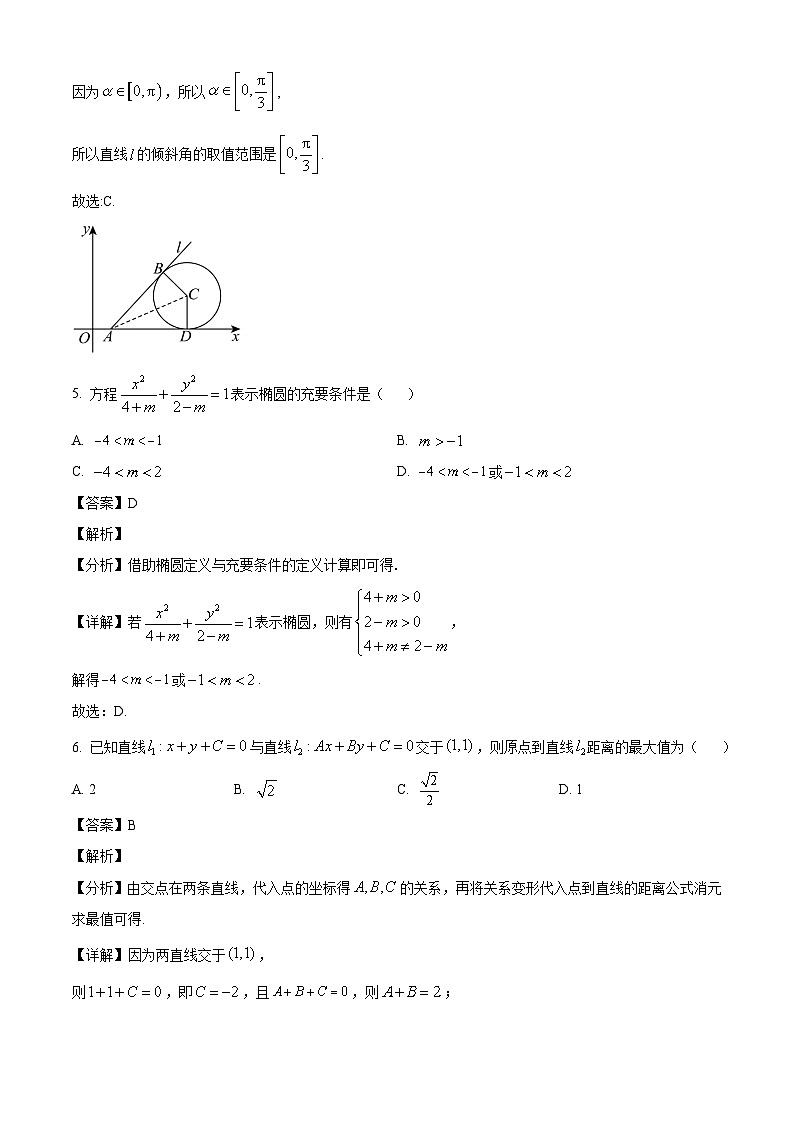 河南省漯河市高级中学2024-2025学年高二上学期开学检测数学试题（解析）第3页