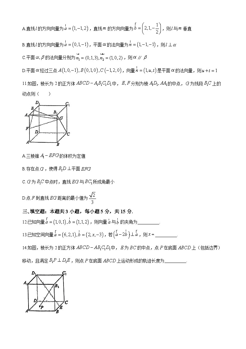 广西南宁市第十四中学2024-2025学年高二上学期9月月考数学试卷第3页