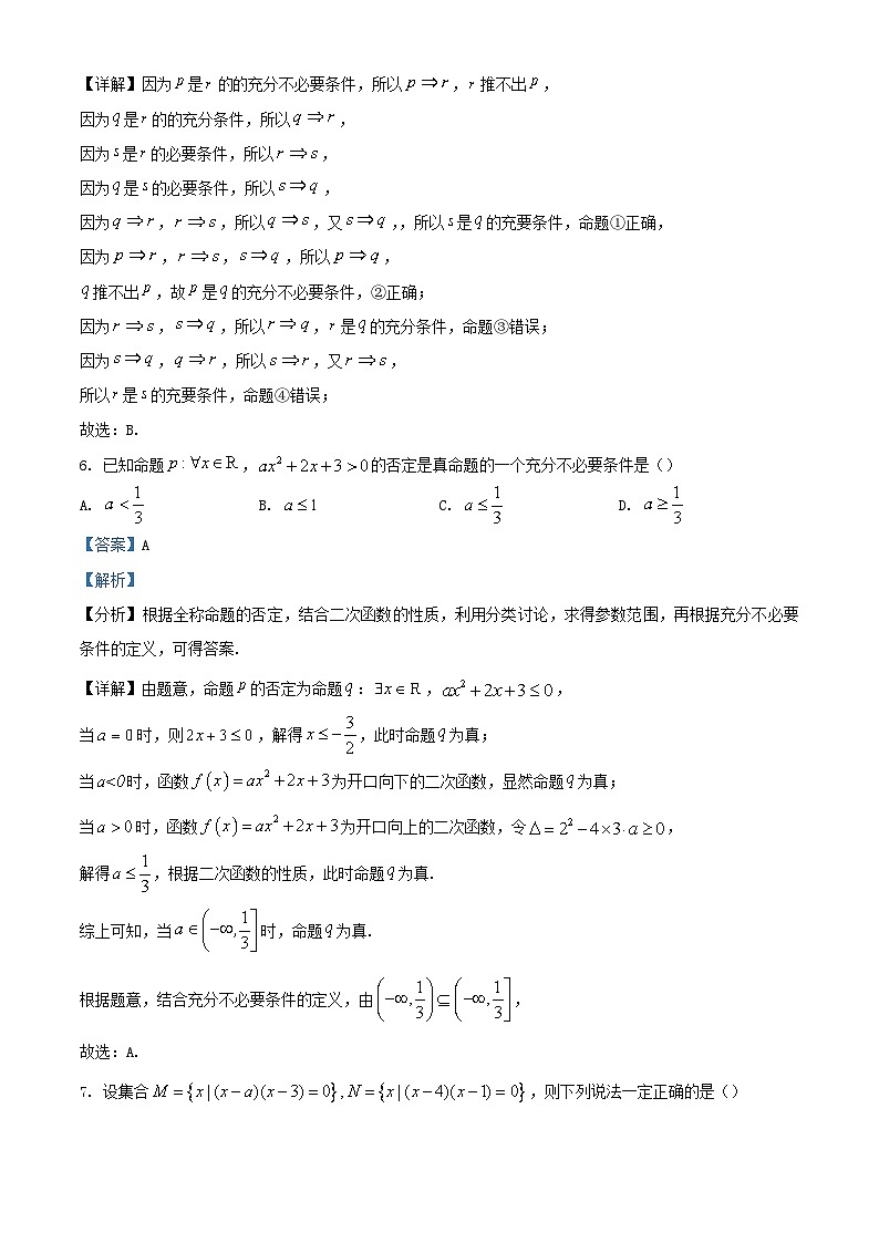 安徽省2023_2024学年高一数学上学期9月月考试题含解析03