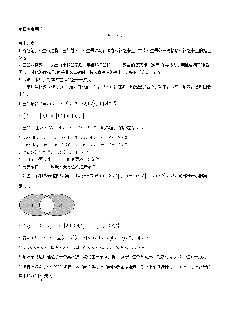 湖南省部分校2023_2024学年高一数学上学期10月联考试题含解析第1页