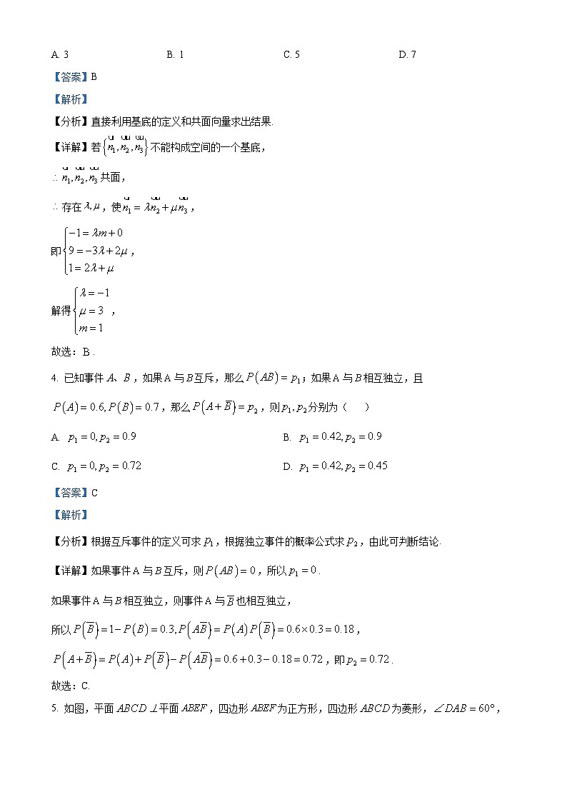 湖北省问津教育联合体2024-2025学年高二上学期10月联考数学试卷 Word版含解析第2页