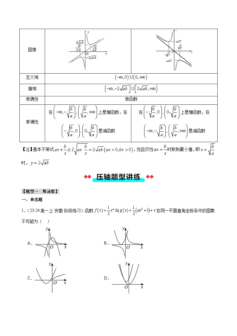 专题16 幂函数、对勾函数（2大压轴考法）原卷版-2024-2025学年高一数学压轴题攻略（人教A版2019必修第一册）第3页