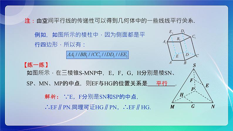 人教B版（2019）高中数学必修第四册11.3.1 平行直线与异面直线 课件第6页