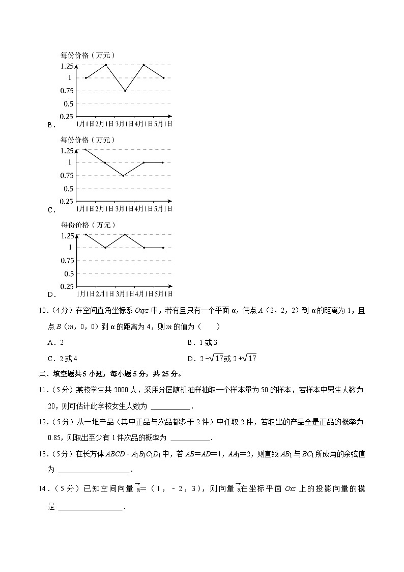2022-2023学年北京市丰台区高二（上）期中数学试卷（A卷）第3页