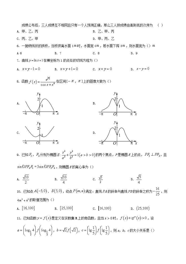 四川省南充市2023届高三数学上学期入学考试文试卷02