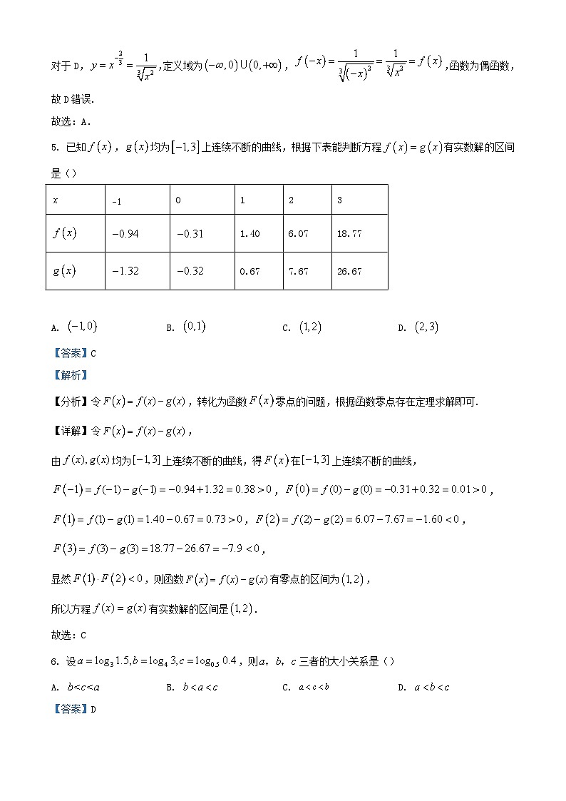 四川省绵阳市2023_2024学年高一数学上学期期末模拟测试试卷含解析03