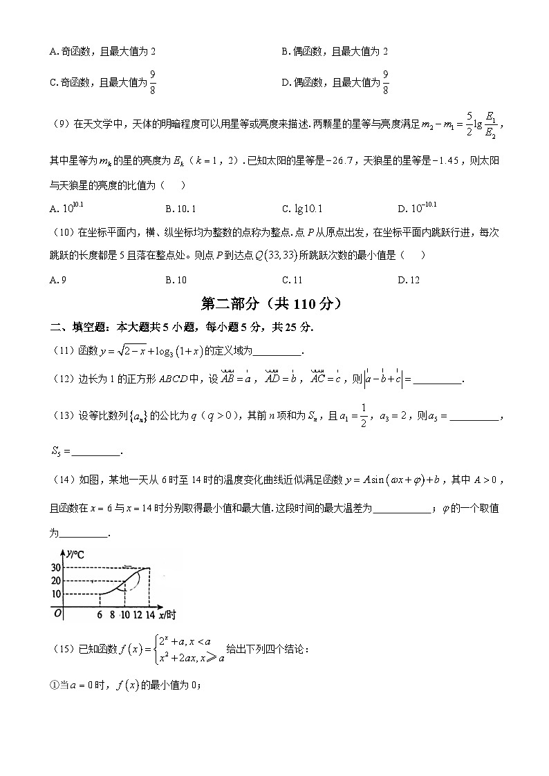 北京鲁迅中学2024-2025学年高三上学期期中考试数学试卷(无答案)第2页