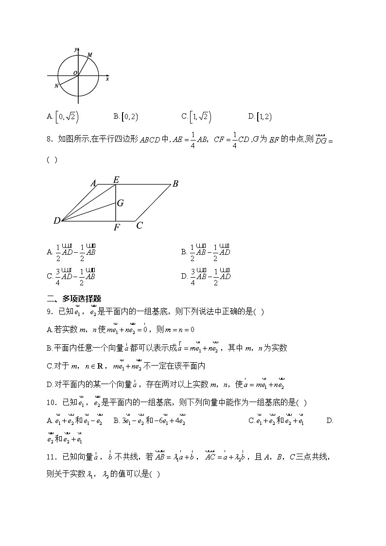 2025届高中数学一轮复习专题练 平面向量初步第2页