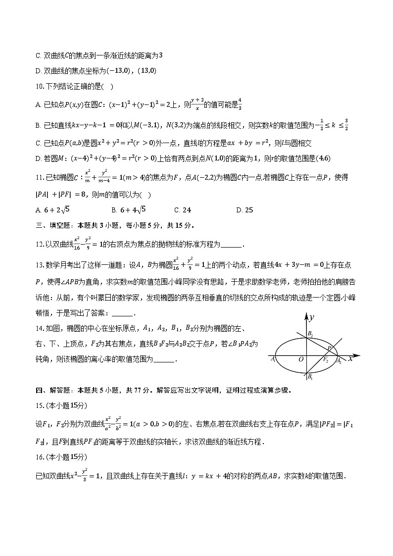 2024-2025学年江苏省徐州三中高二（上）月考数学试卷（10月份）（含答案）第2页
