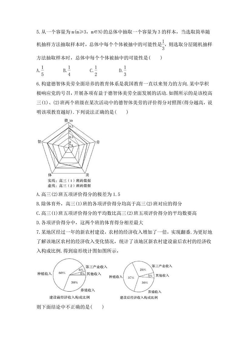 新高考数学考前考点冲刺精练卷54《随机抽样、统计图表》（原卷版）第2页