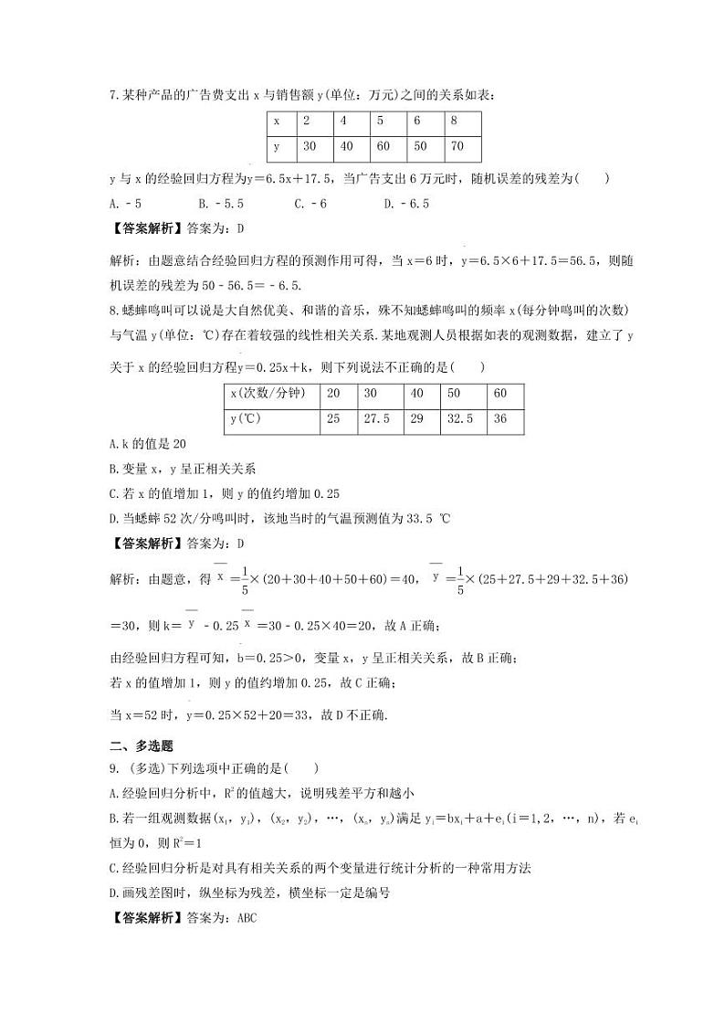 新高考数学考前考点冲刺精练卷56《成对数据的统计分析》（2份，原卷版+教师版）03