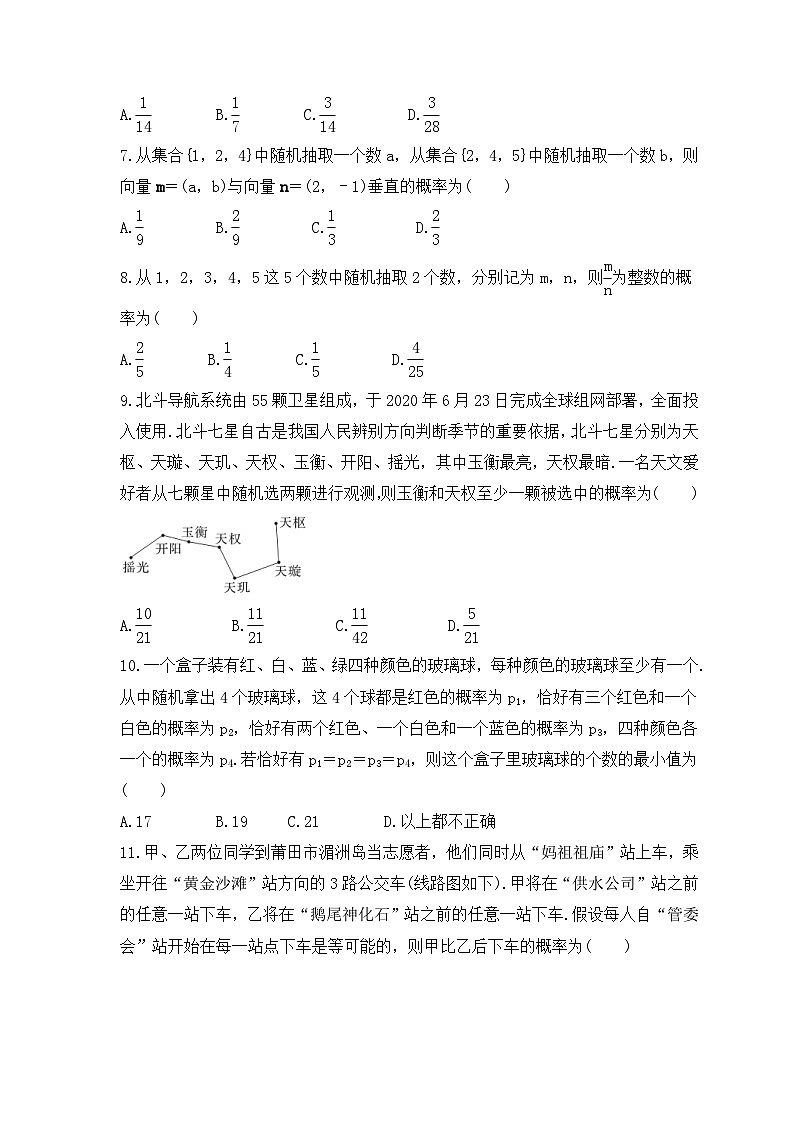 新高考数学考前考点冲刺精练卷61《古典概型、概率的基本性质》（原卷版）第2页